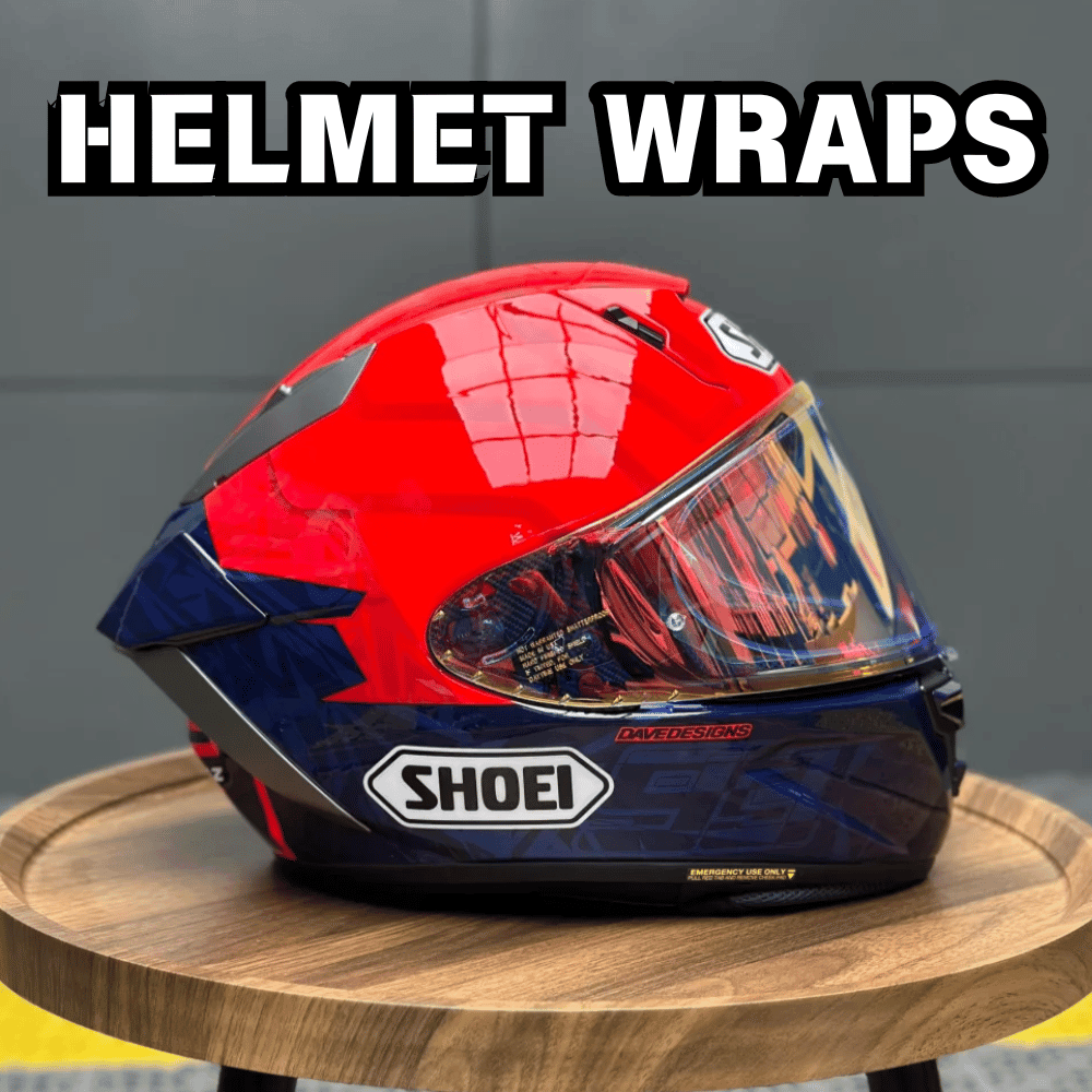 bike vinyl helmet wraps Wrap FrakturedMoto This full Helmet Vinyl Wrap features a tactical array of details mixed with skulls and guns Custom Helmet Wraps EPIC