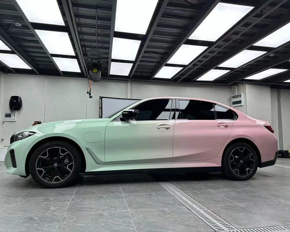 BMW Green Pink Gradient Vinyl Wrap