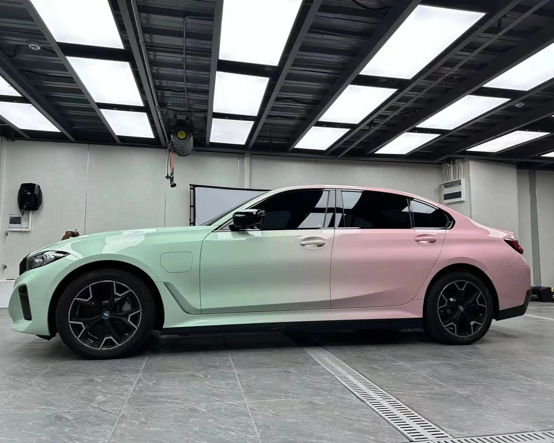 BMW Green Pink Gradient Vinyl Wrap