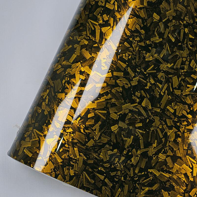 Gloss Gold Forged Carbon Fiber Vinyl Wrap