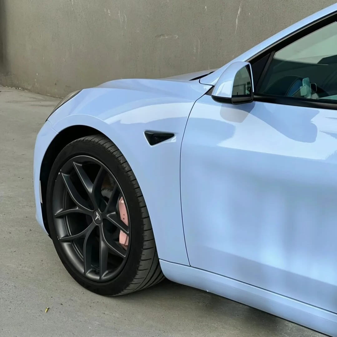 Tesla Model 3 Glossy Mist Blue Wrap