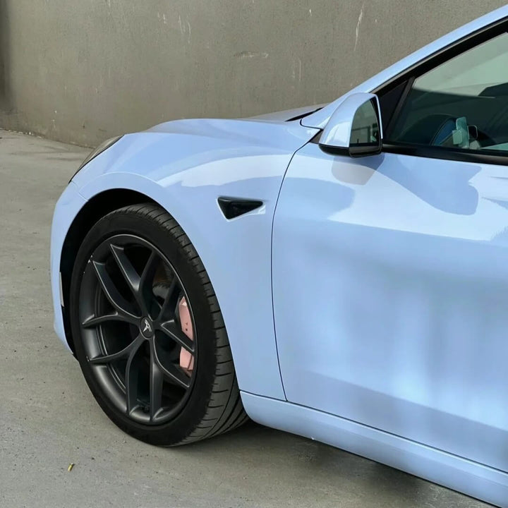 Tesla Model 3 Glossy Mist Blue Wrap