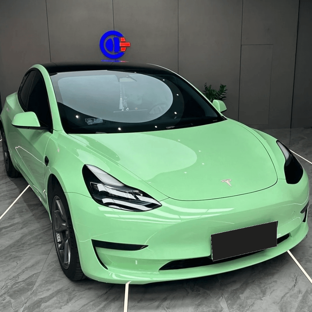Glossy Grayish Green Color PPF Car Wrap
