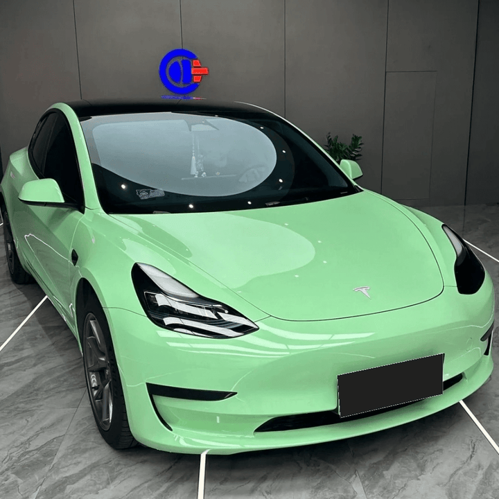 Glossy Grayish Green Color PPF Car Wrap