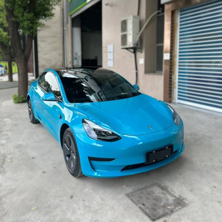Glossy Miami Blue Tesla Color PPF