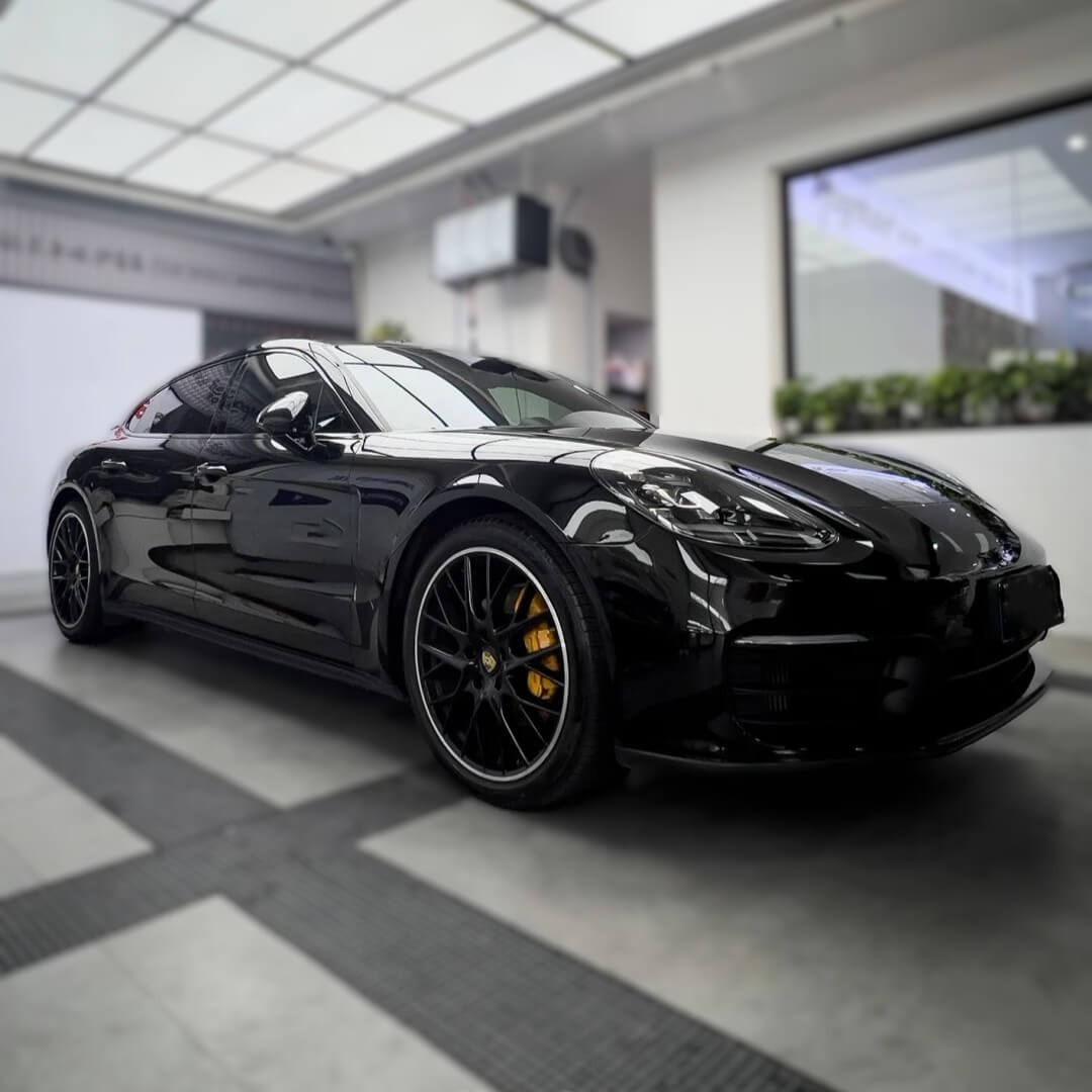 Glossy Obsidian Black Car Wrap