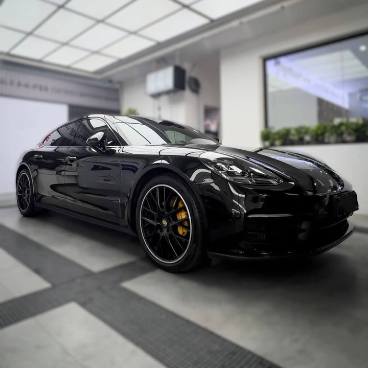 Glossy Obsidian Black Car Wrap