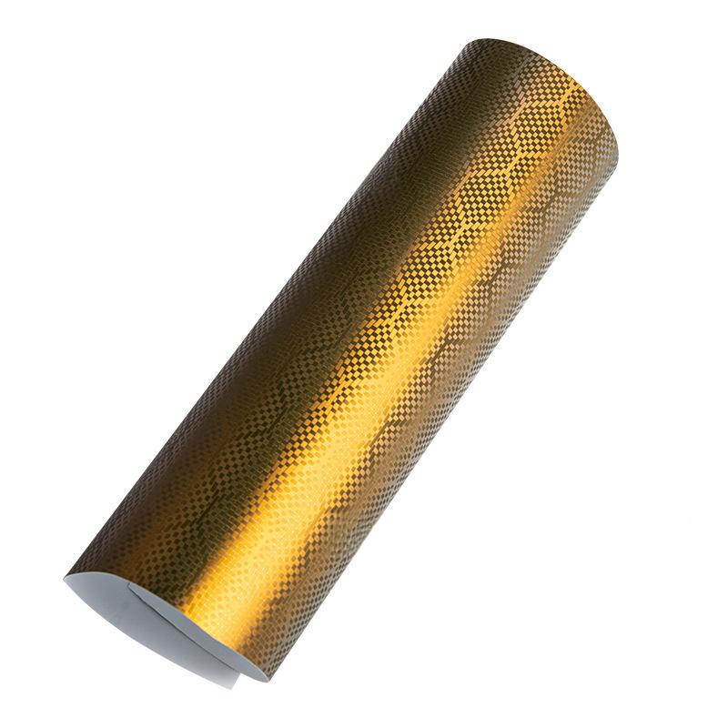 Gold honeycomb carbon car wrap