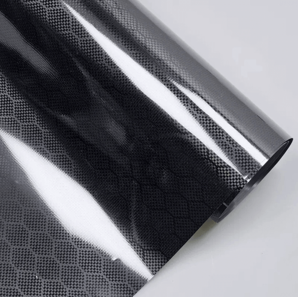 Honeycomb Carbon Fiber Gloss Black Car Wrap