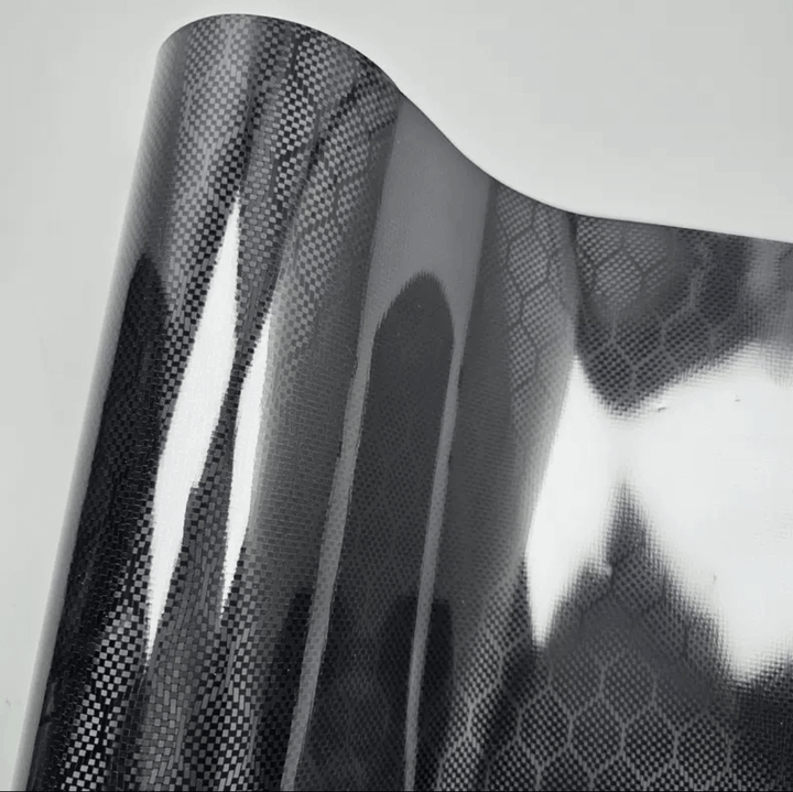 Honeycomb Carbon Fiber Gloss Black Vinyl Wrap