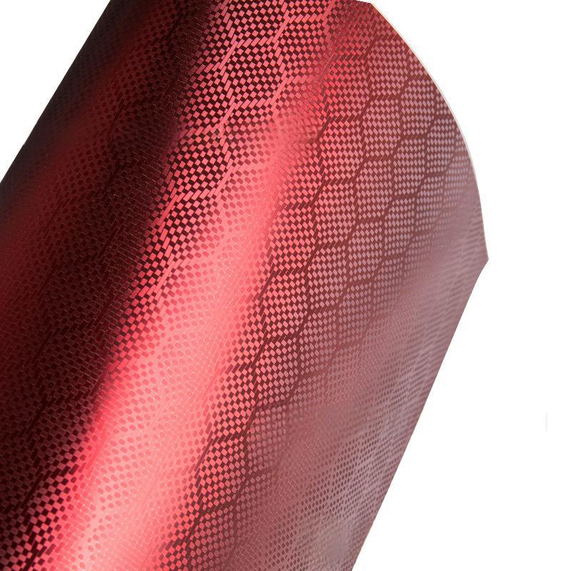 Honeycomb Carbon Fiber Matte Red Vinyl Wrap