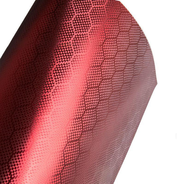Honeycomb Carbon Fiber Matte Red Vinyl Wrap