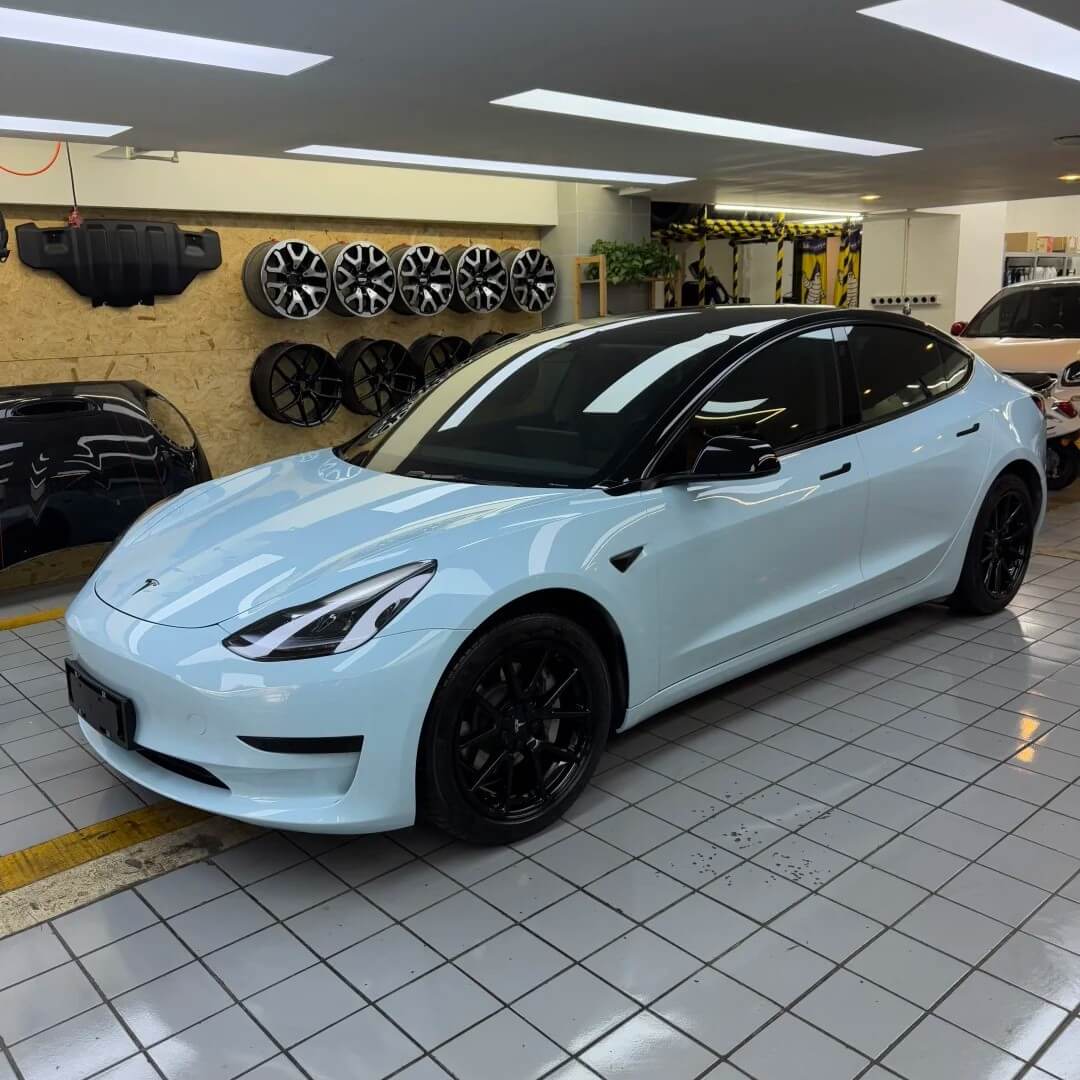 Model 3 Glossy Icy Blue Wrap