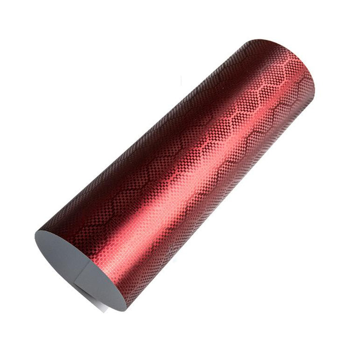 Red honeycomb carbon car wrap