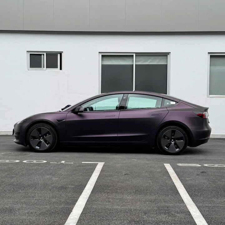 Satin Metallic Black Purple Wrap