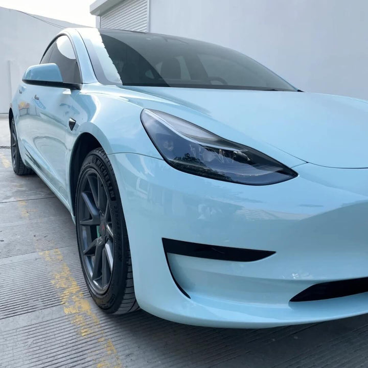 Tesla Model 3 Glossy Icy Blue Wrap