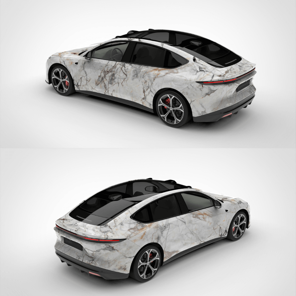 custom printed white marble wrap