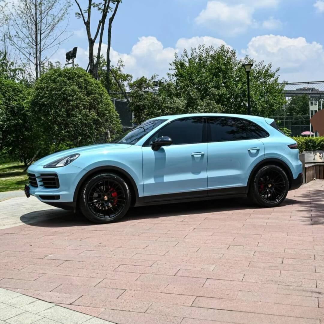 cyan blue PPF wrap