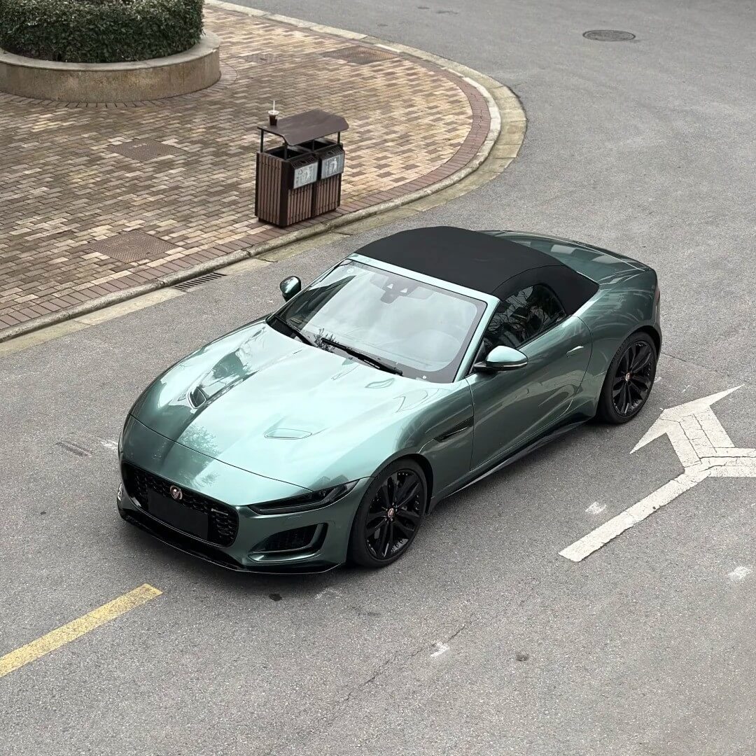 metallic sage green car wrap