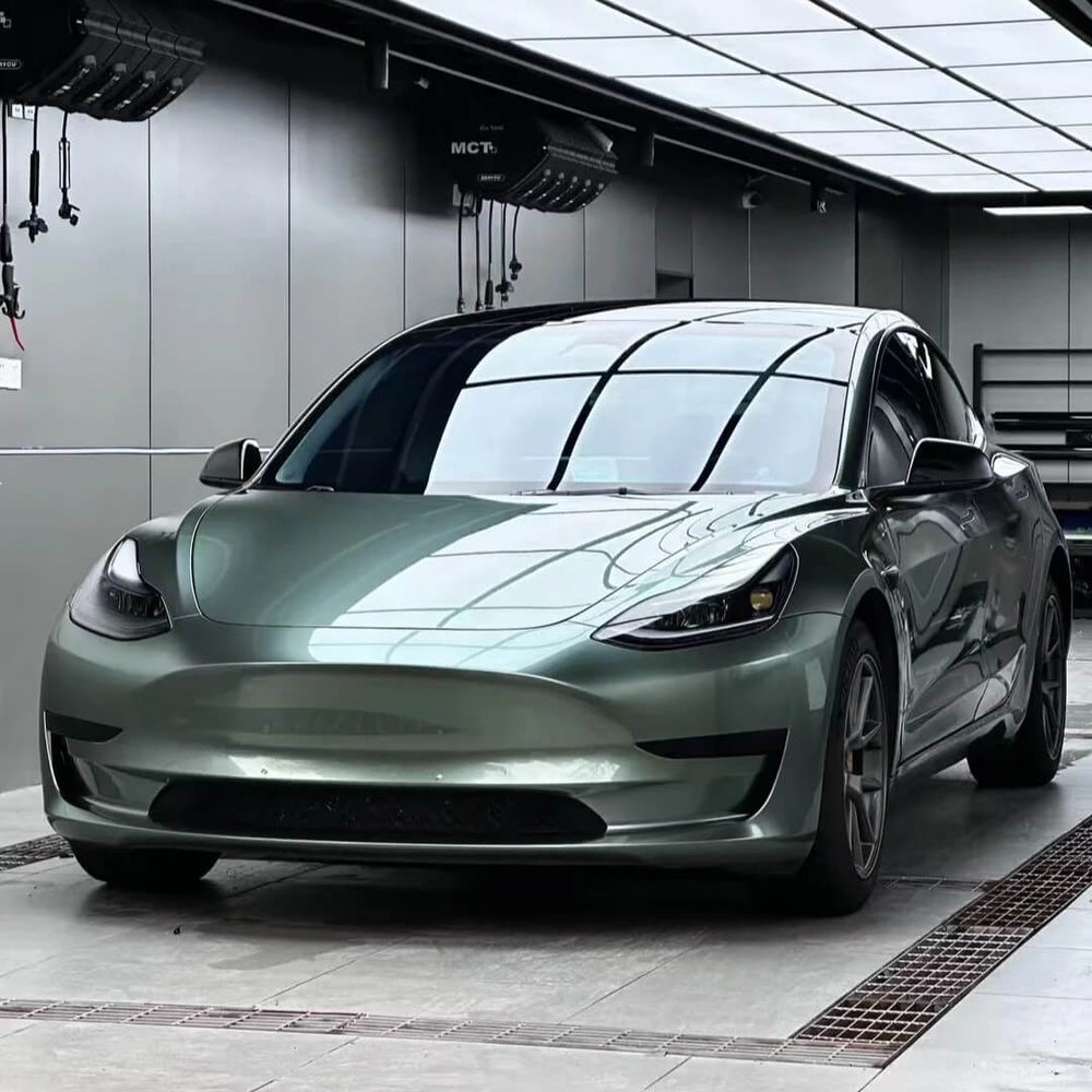 sage green car wrap