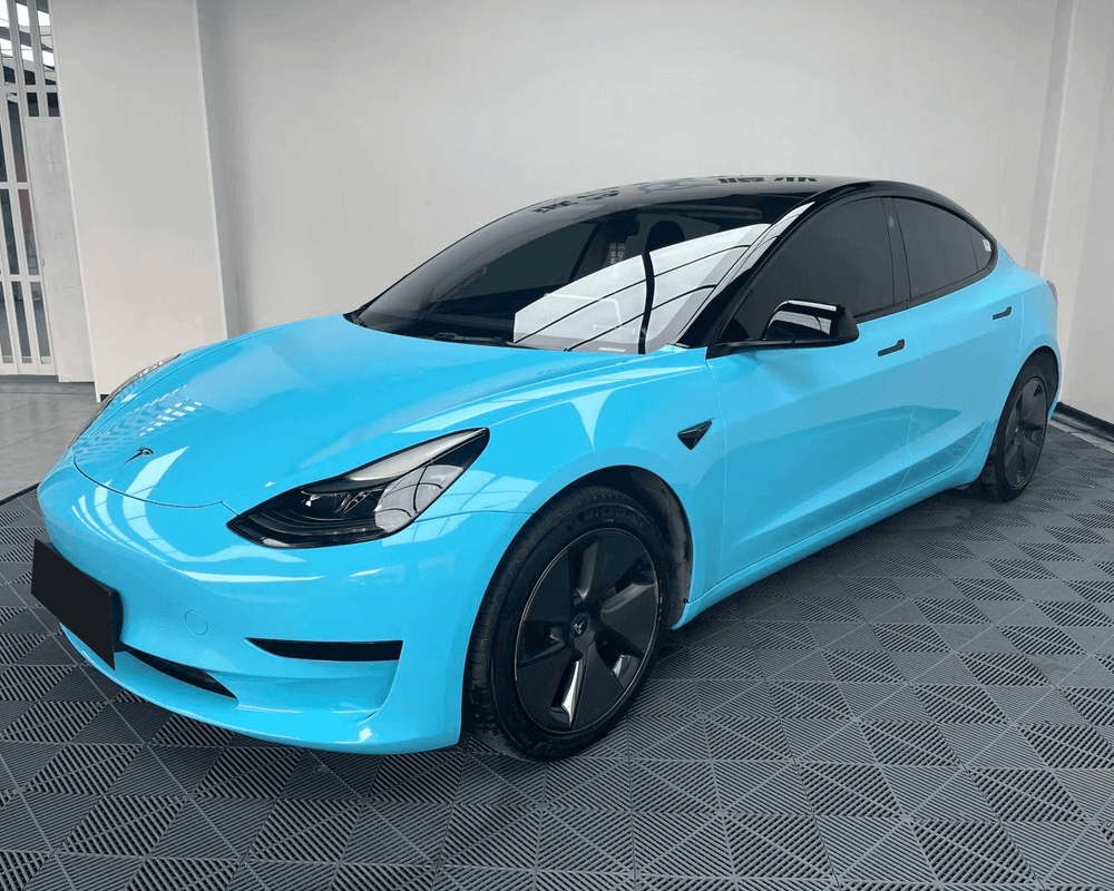 sky blue PPF wrap
