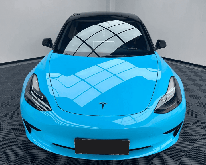 sky blue car wrap