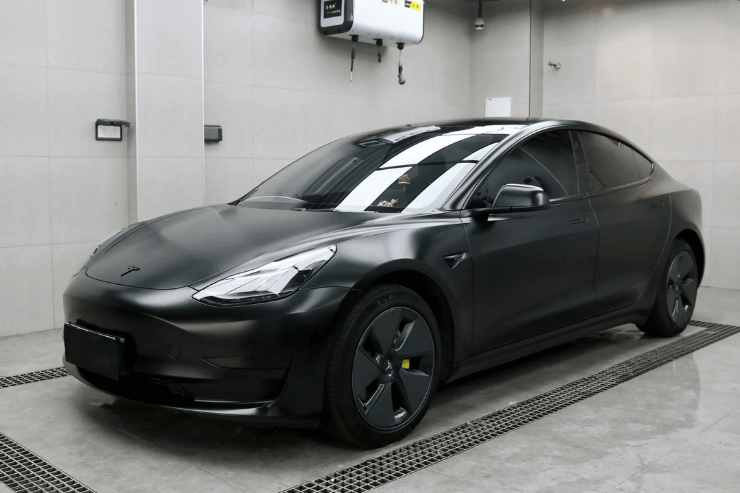 tesla Satin Ceramic Black Vinyl Wrap