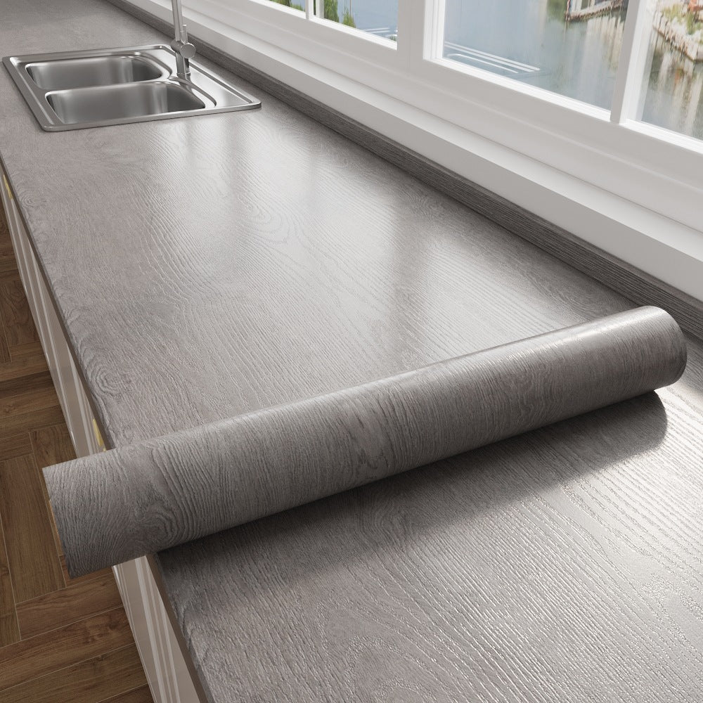 Ash Grey Wood Grain Vinyl Wrap