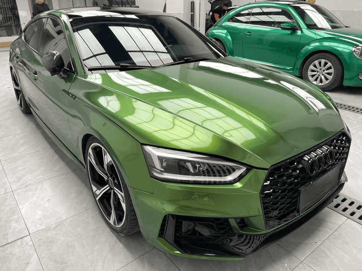 Audi Gloss Metallic Mamba Green Vinyl Wrap