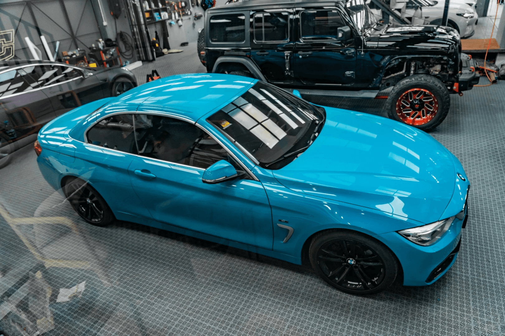 Glossy Miami Blue Vinyl Wrap
