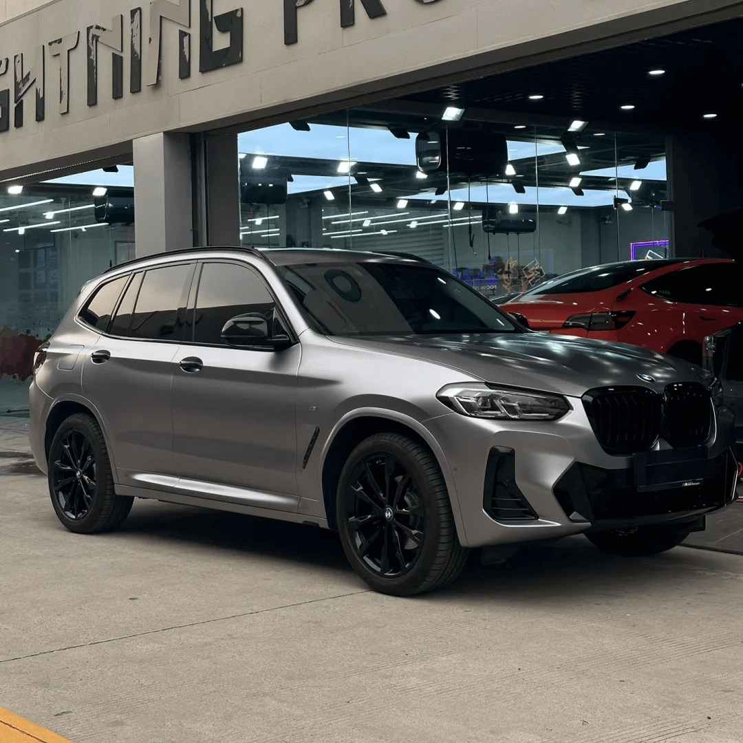 BMW X5 Matte Metallic Gray Aluminum Vinyl Wrap