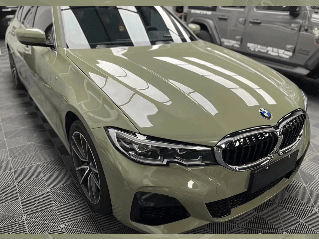 BMW Khaki Green Car Wrap