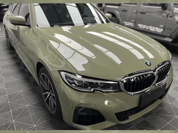 BMW Khaki Green Car Wrap