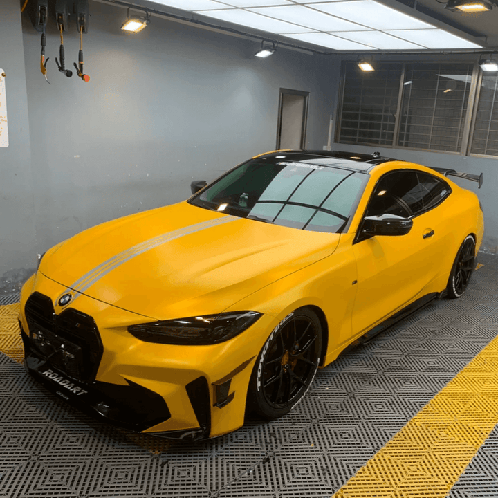 BMW yellow matte metallic wrap 
