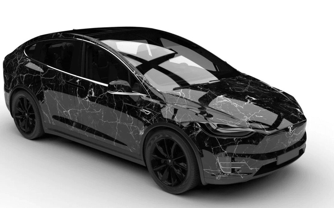 Balck Marble Car Wrap