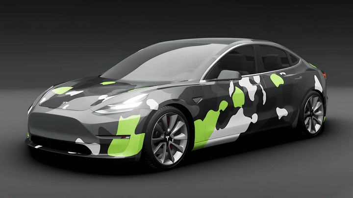 Black Green Camouflage Vinyl Wrap