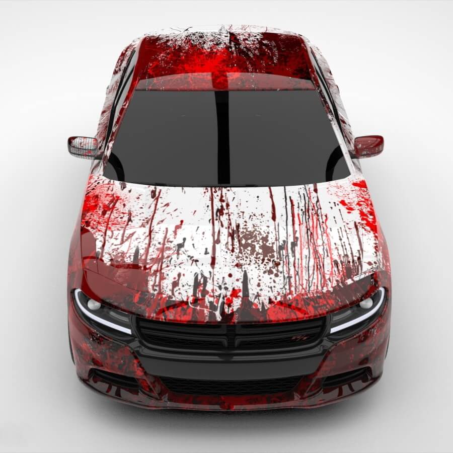 Blood Spattered Car Wrap