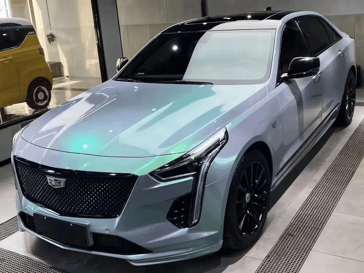 Cadillac Gloss Candy Gray Green Color Shift Vinyl Wrap