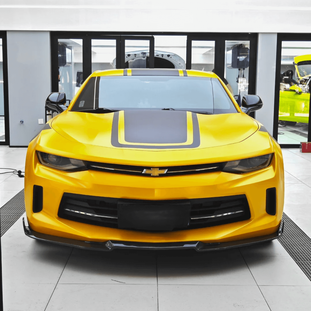 Camaro Matte Metallic Yellow Vinyl Wrap