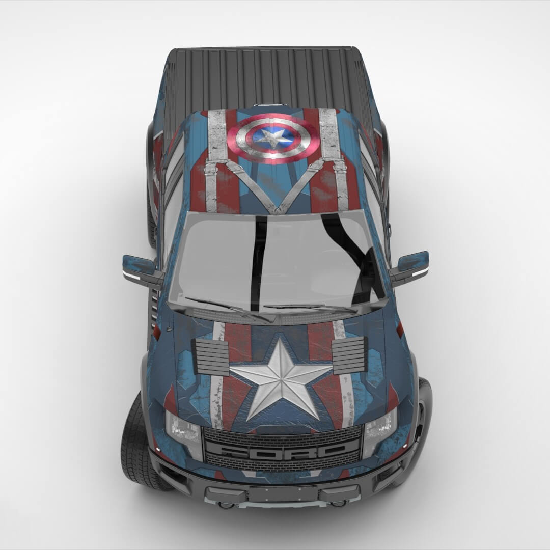 Captain America Rust Car Wrap