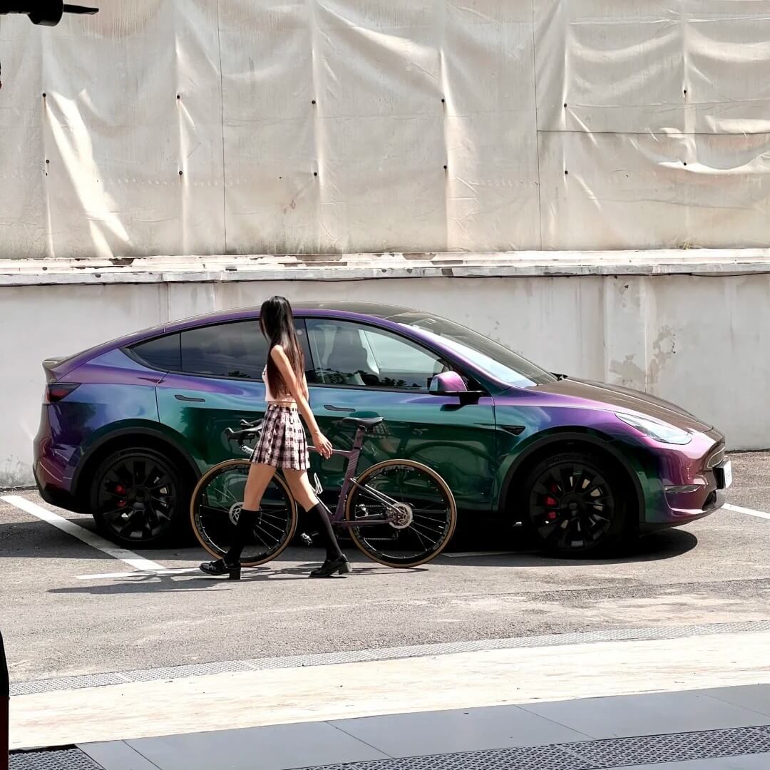 Chameleon Green Purple Color Shift Car Wrap