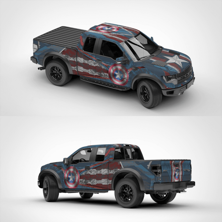 Custom Captain America Rust Vehicle Wrap