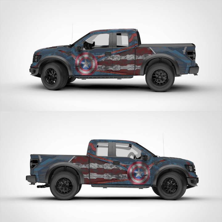 Custom Captain America Rust Vinyl Wrap