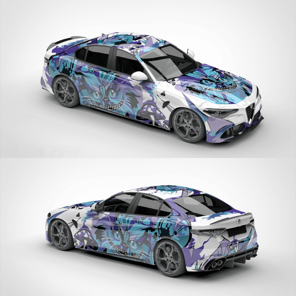Custom Cheshire Cat Car Wrap
