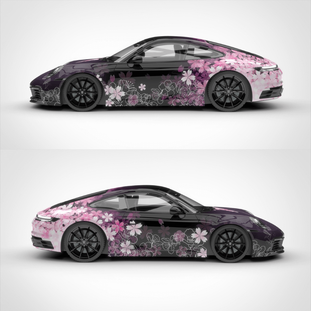 Custom Sakura Car Wrap