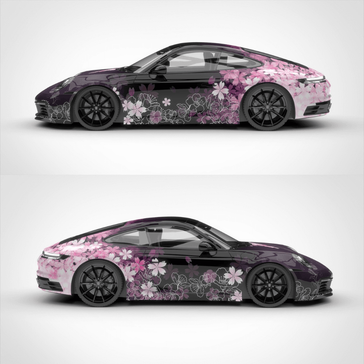 Custom Sakura Car Wrap