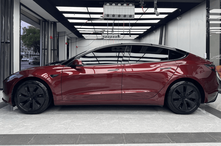 Dark Metallic red car wrap