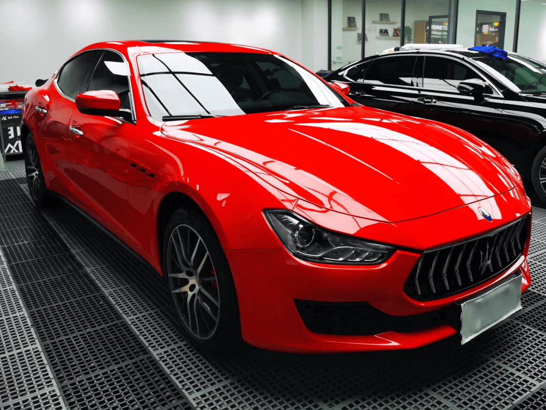 Ferrari Red Maserati car wrap