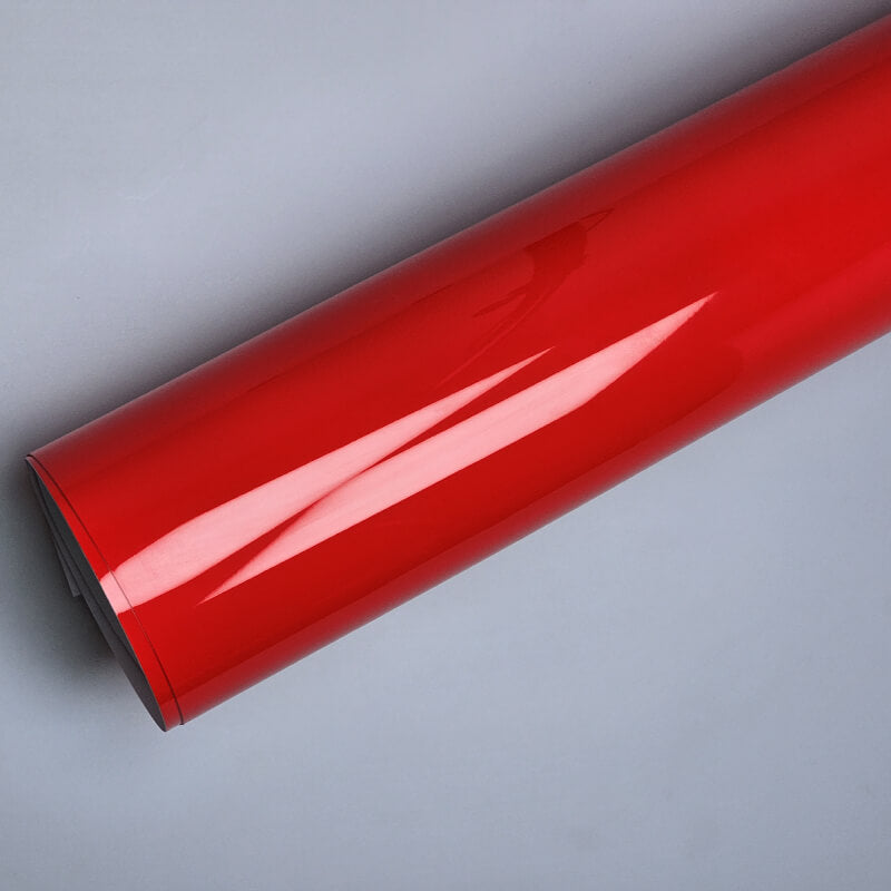 Glossy Ferrari Red Vinyl Wrap