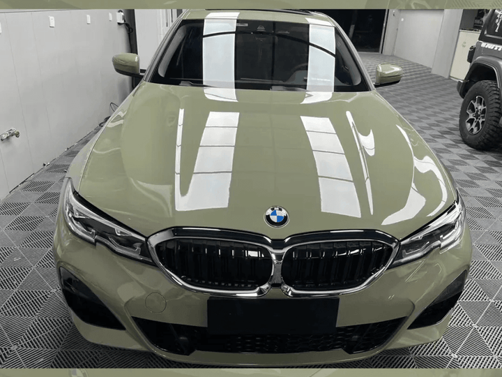 Gloss Crystal Khaki Green Vinyl Wrap for BMW